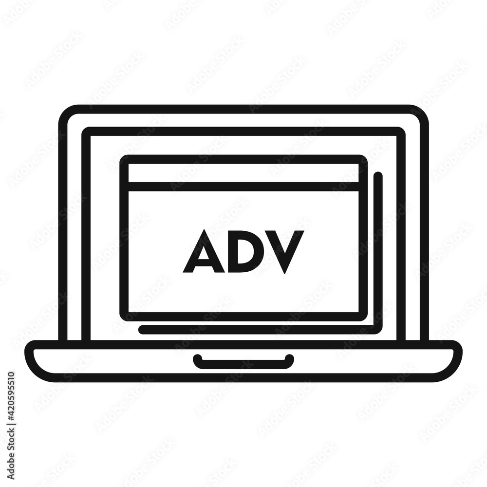 Laptop affiliate marketing icon, outline style Laptop affiliate marketing icon, outline style