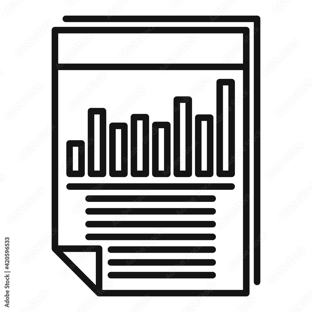 Affiliate marketing graph paper icon, outline style Affiliate marketing graph paper icon, outline style