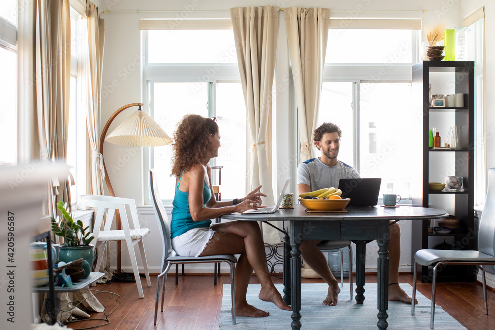 Working on their computers