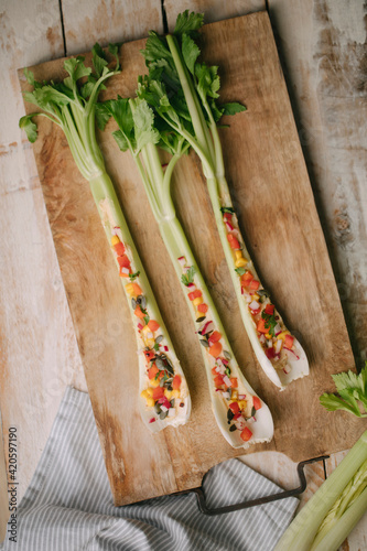 Stuffed celery leaves