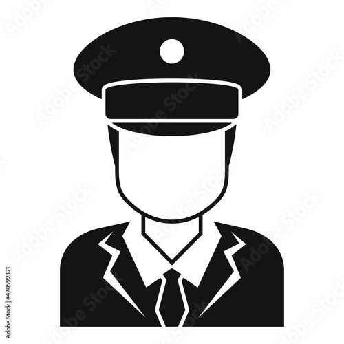 Electric train driver icon, simple style