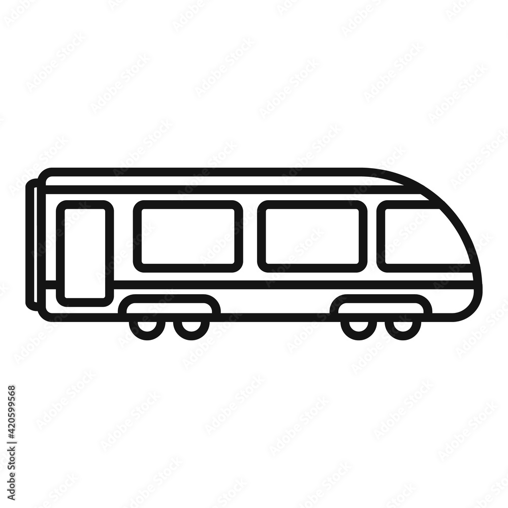 Electric train icon, outline style Electric train icon, outline style