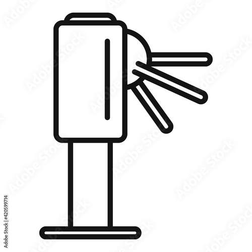 Metro turnstile icon, outline style