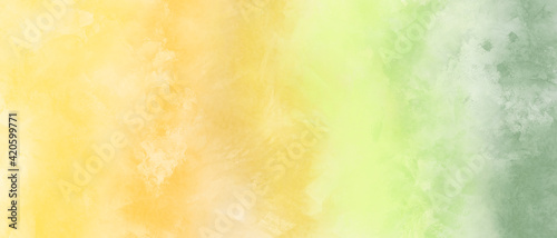 abstract watercolor background with green and yellow gradient © LeticiaLara