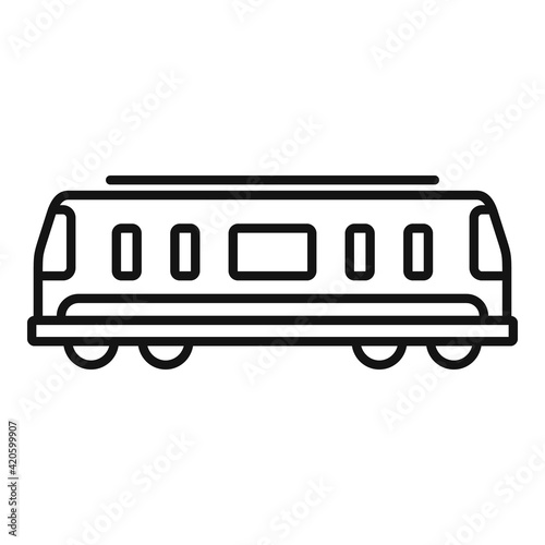 Train passenger wagon icon, outline style