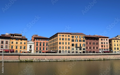 Landscape with Pisa old town and Arno river, Tuscany, Italy