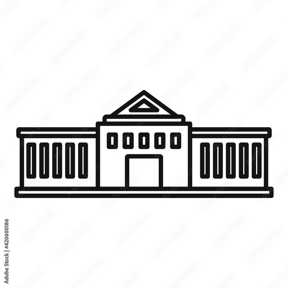Train station building icon, outline style