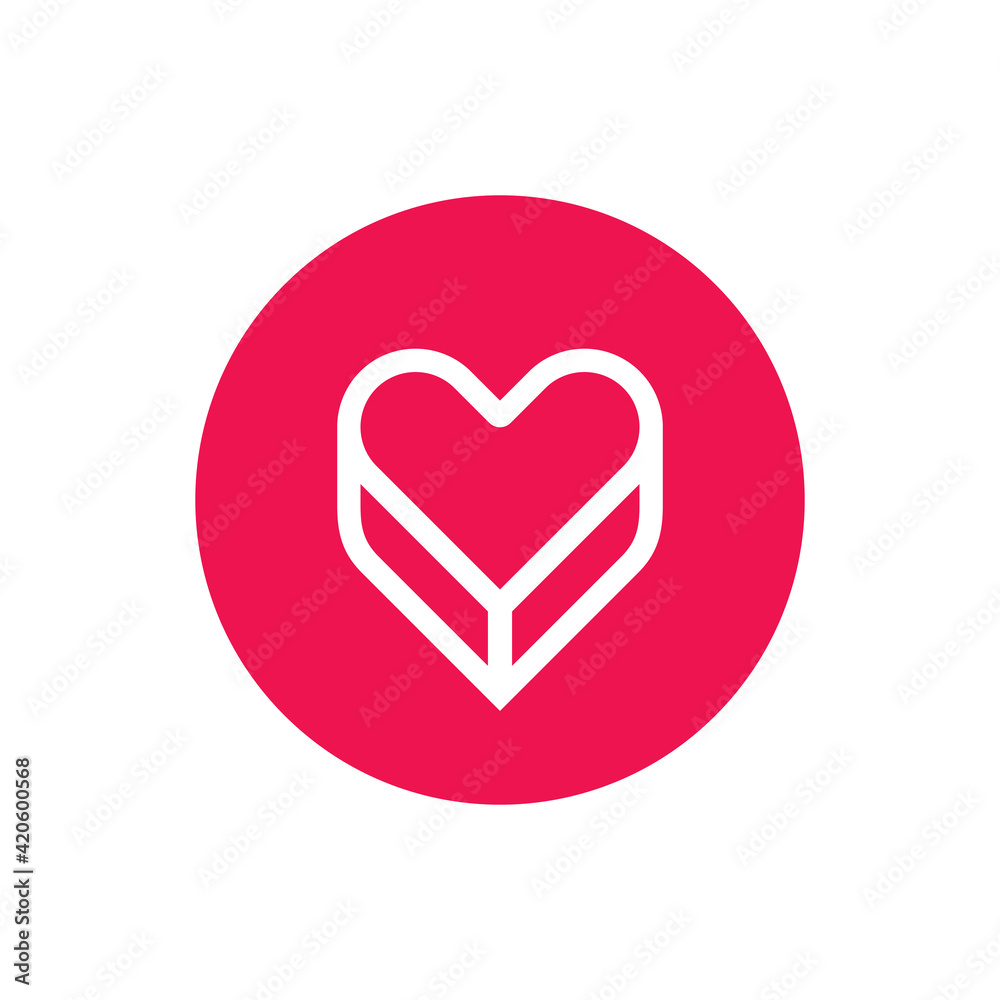 Heart logo design, app icon illustration, symbol of love - Vector Heart logo design, app icon illustration, symbol of love - Vector