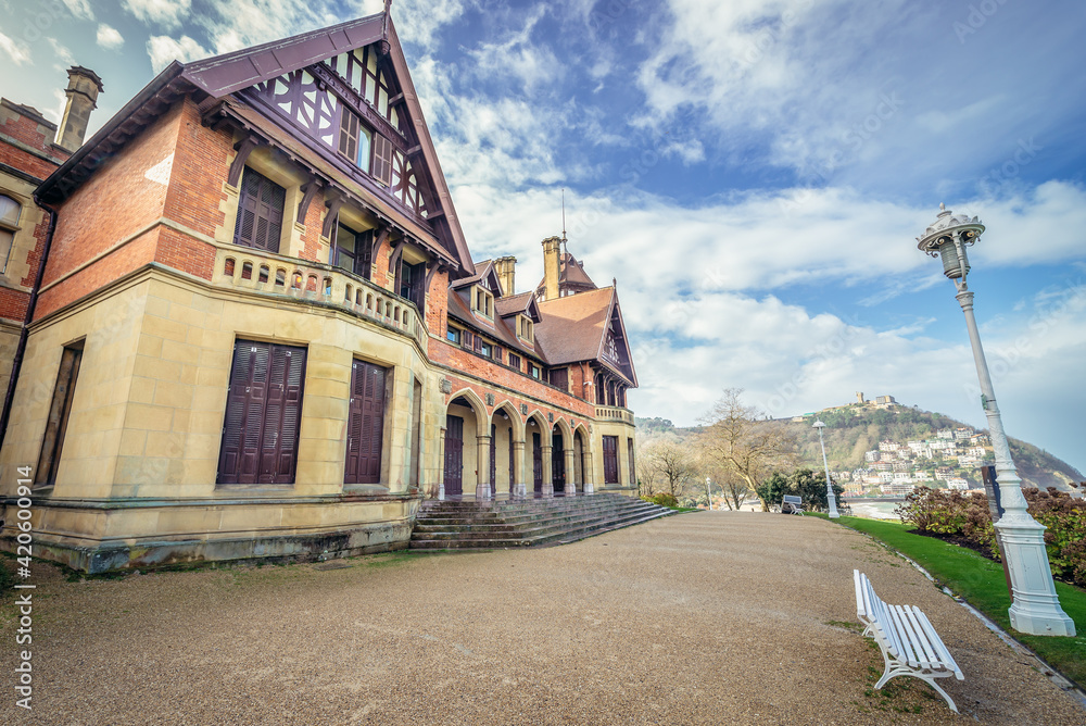 Exterior view of Miramar Palace in San Sebastian city also known as Donostia, Basque region of Spain