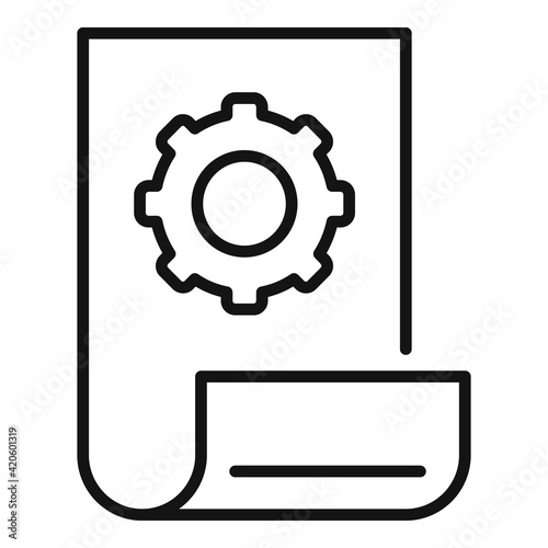 Communications engineer document icon, outline style