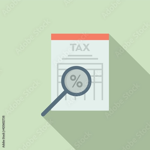 Tax document icon, flat style