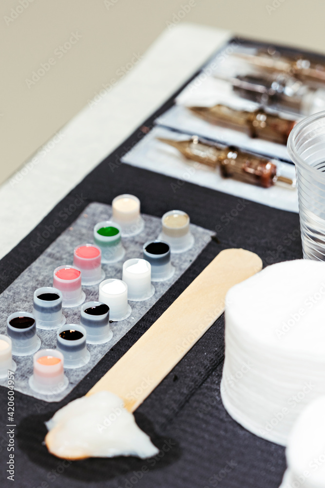 Tools and equipment of a tattoo artist. Tools and equipment of a tattoo artist.