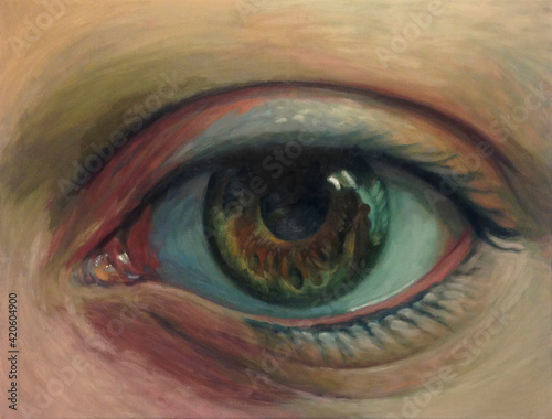 Eye Painting Oil On Canvas photo