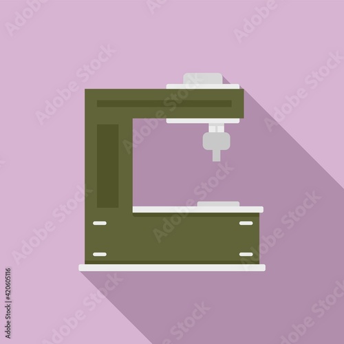 Cutter milling machine icon, flat style
