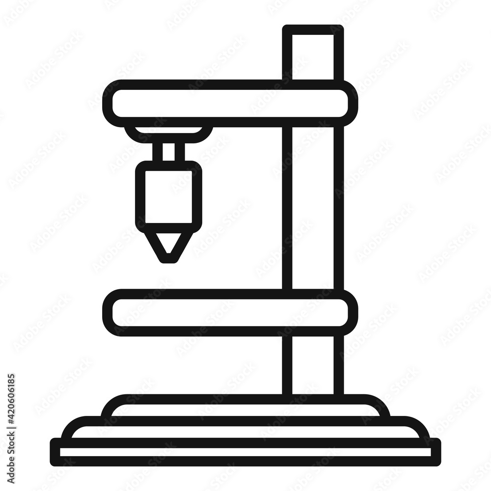Construction milling machine icon, outline style Construction milling machine icon, outline style