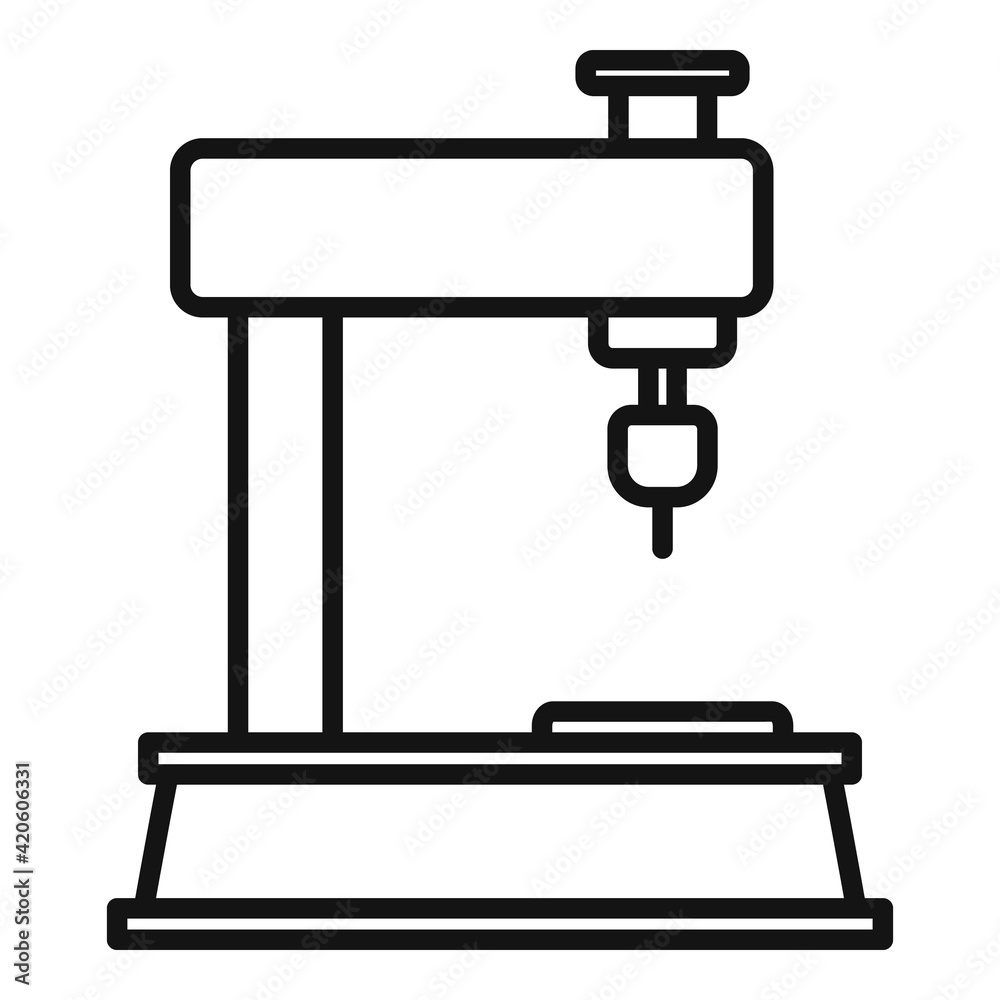 Industry milling machine icon, outline style Industry milling machine icon, outline style