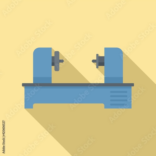 Automated lathe icon, flat style