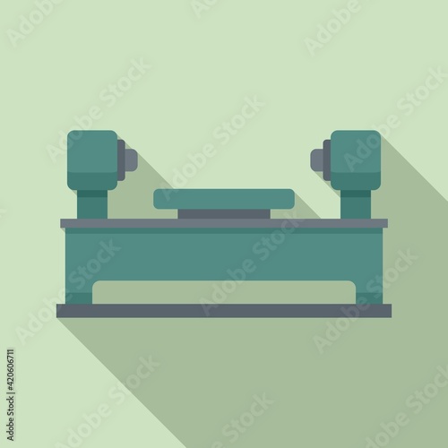 Lathe equipment icon, flat style