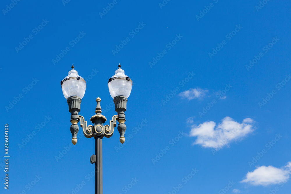 USA, Oregon, Clatsop County, Astoria. Street lights. USA, Oregon, Clatsop County, Astoria. Street lights.