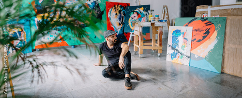 An artist in his studio