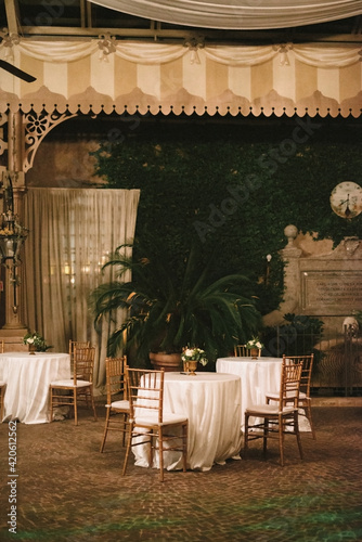 classic wedding setting in Italy by night