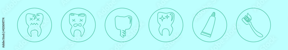 set of dentist tools cartoon icon design template with various models. vector illustration isolated on blue background set of dentist tools cartoon icon design template with various models. vector illustration isolated on blue background