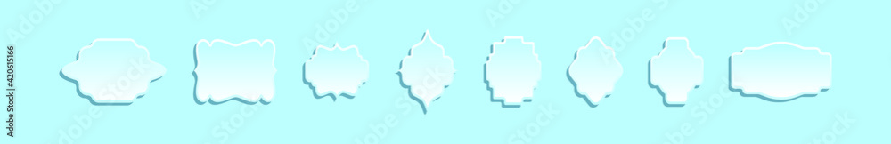 set of blank label cartoon design template with various models. vector illustration isolated on background set of blank label cartoon design template with various models. vector illustration isolated on background