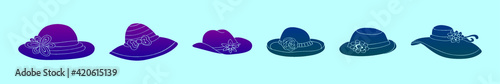 Fotografia set of derby hat cartoon icon design template with various models