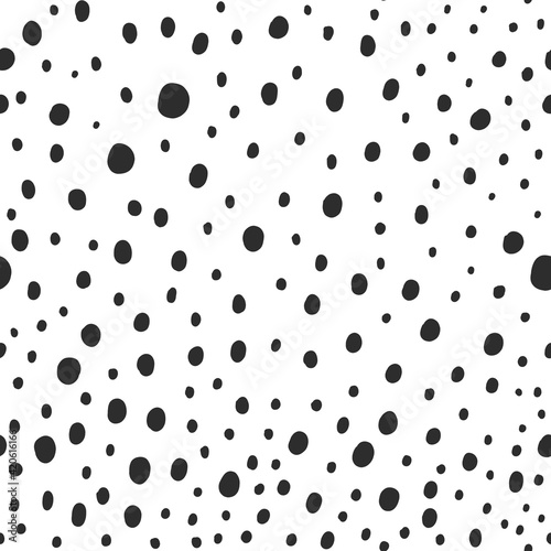 Vector Seamless Hand Drawn Polka Dot Pattern. Cute Hand drawn background can be used for textile, wallpaper, web, wrapping paper and more.