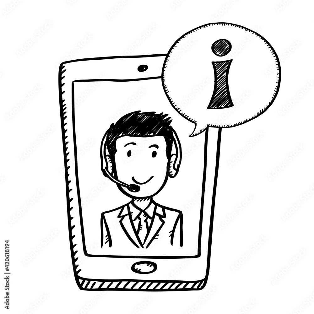 Video conversation with customer service employee on mobile screen