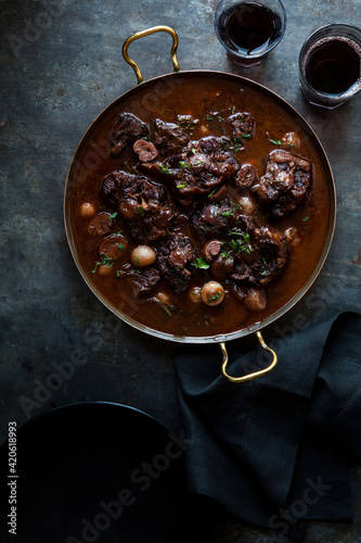 Beef meat with mushrooms