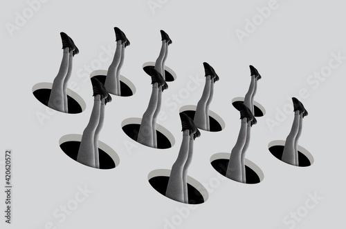 Legs out of holes