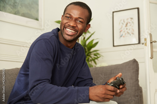 happy man at home