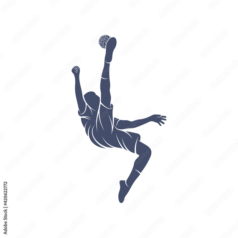 Player takraw soccer design vector illustration, Creative Takraw soccer logo design concept template, symbols icons Player takraw soccer design vector illustration, Creative Takraw soccer logo design concept template, symbols icons