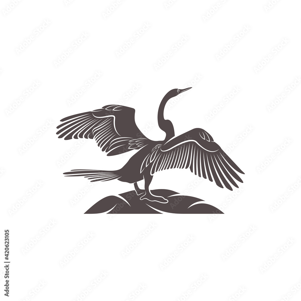 Obraz premium Snake bird design vector illustration, Creative Snake bird logo design concept template, symbols icons