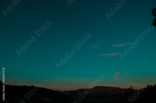 sunset over the mountains