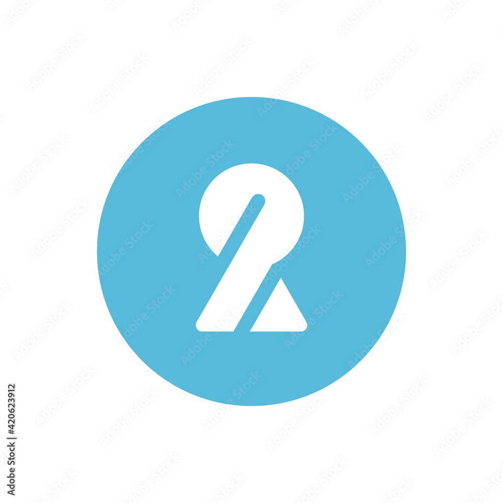 Number 2 and keyhole logo design template, second lock icon, circle shape symbol - Vector Number 2 and keyhole logo design template, second lock icon, circle shape symbol - Vector