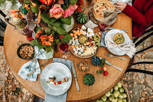 Festive autumn dining table.