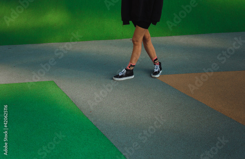 Woman on playground