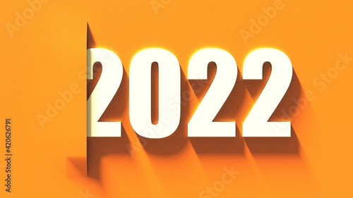 3d rendering of Cover of business diary for 2022with wishes