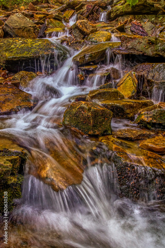 USA  Pennsylvania  Benton  Ricketts Glen State Park. Kitchen Creek cascade.