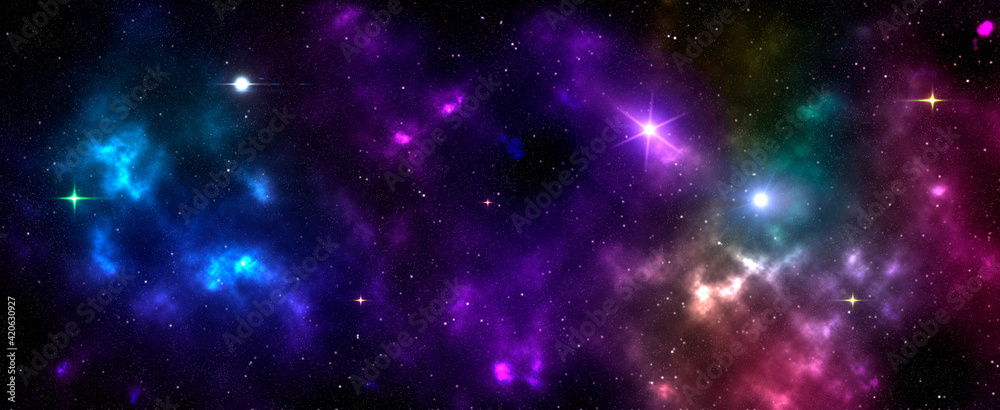 Cosmic background with bright stars
