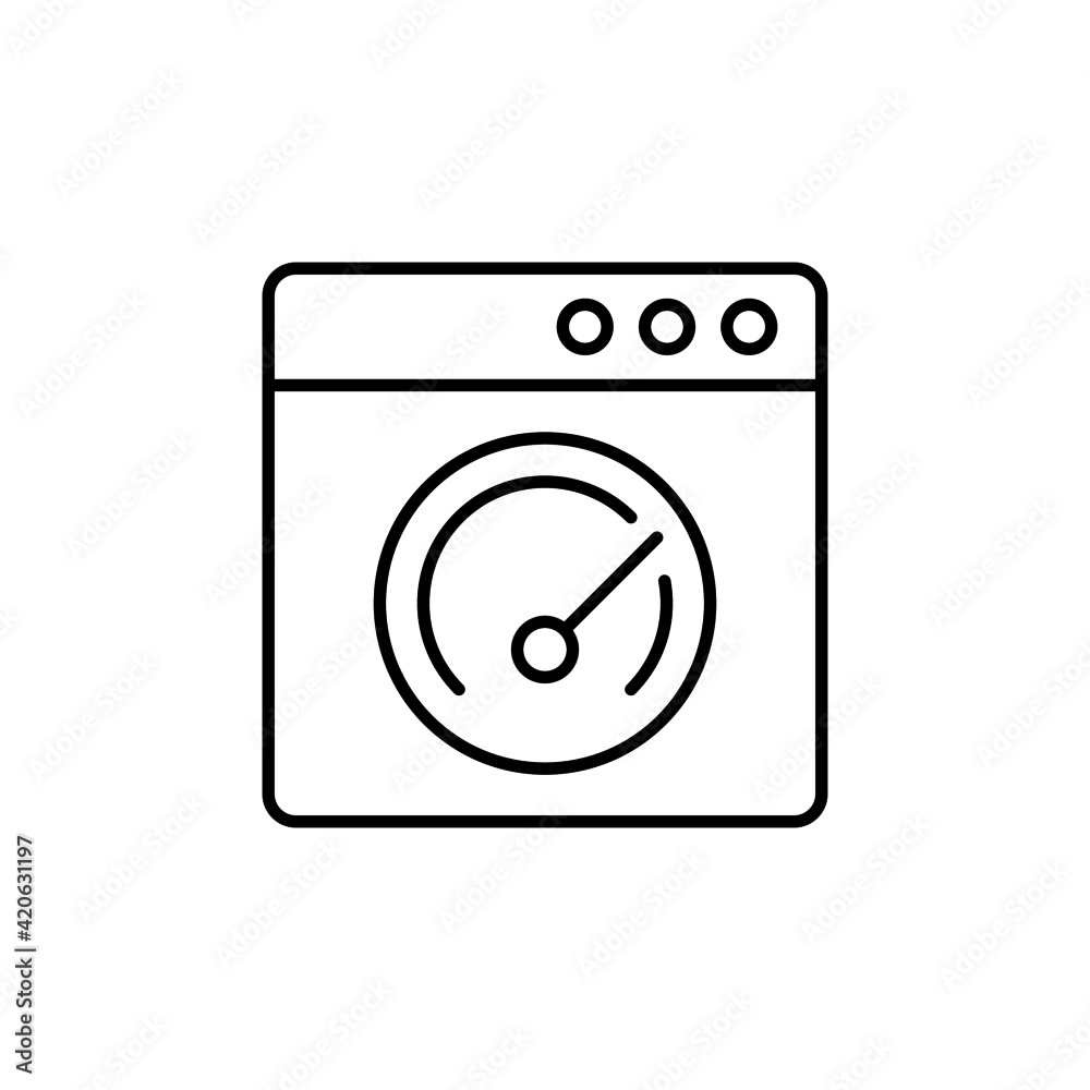 Internet Speed Speedometer icon in flat black line style, isolated on white background Internet Speed Speedometer icon in flat black line style, isolated on white background