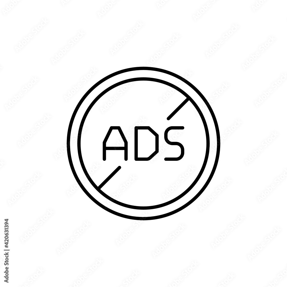 Ad block icon in color icon, isolated on white background Ad block icon in color icon, isolated on white background
