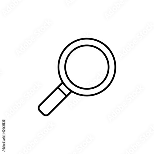 Search on internet icon in flat black line style, isolated on white background 