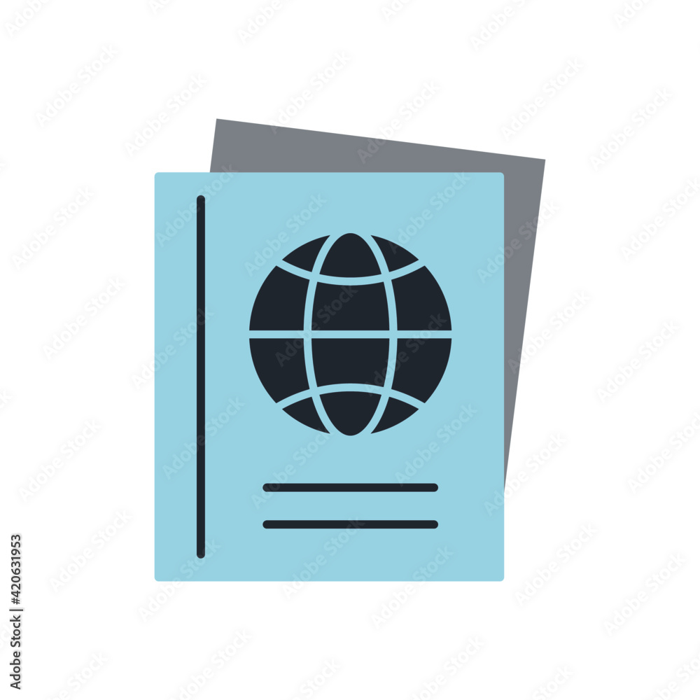 Citizen document icon in flat black line style, isolated on white background Citizen document icon in flat black line style, isolated on white background
