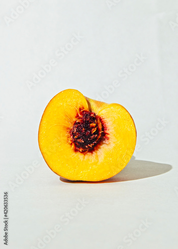 Peach in a half