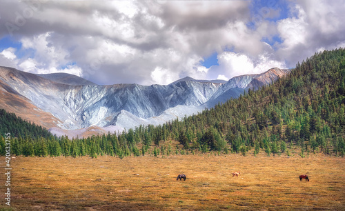 Colored mountains of the Yarlung River Valley photo