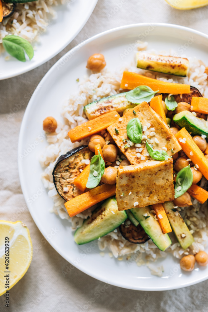 Wholegrain basmati rice with veggies and chickpeas Wholegrain basmati rice with veggies and chickpeas