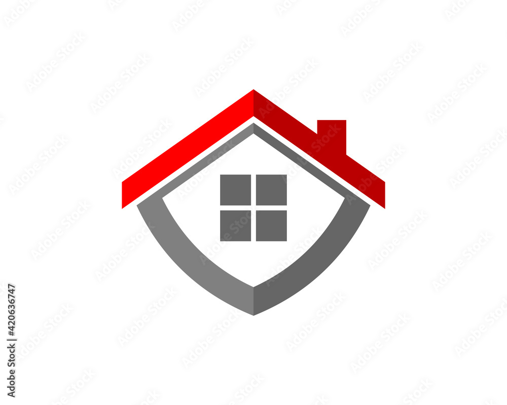 Abstract house roof with red color Abstract house roof with red color